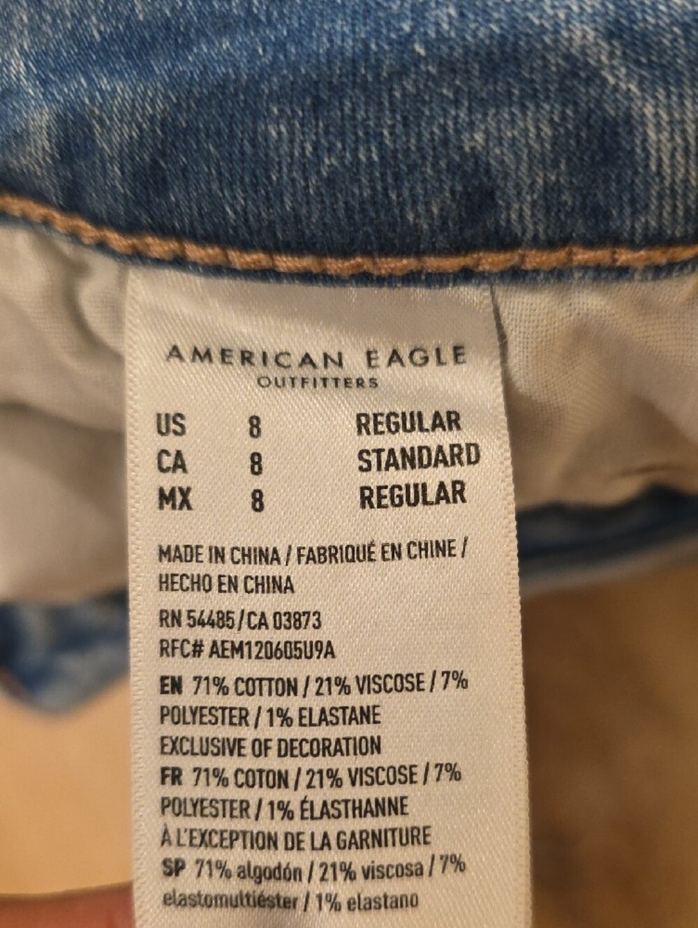 American Eagle Outfitters Light Blue Ripped Flare Jeans - Picture 3 of 4